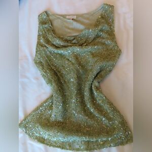 Green Y2K Sequin Top Gorgeous